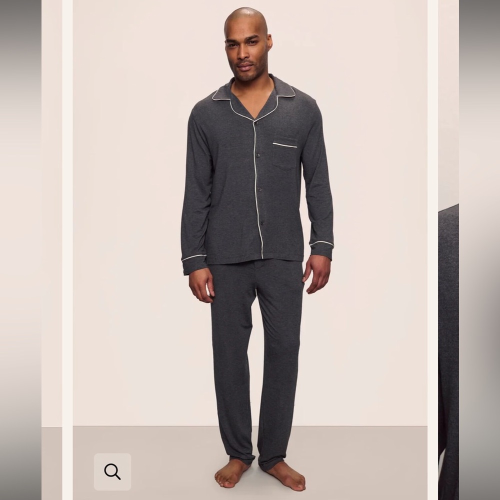 NWT Eberjey William Tencel Modal Long Pajama Set Color Charcoal Heather Size XXL